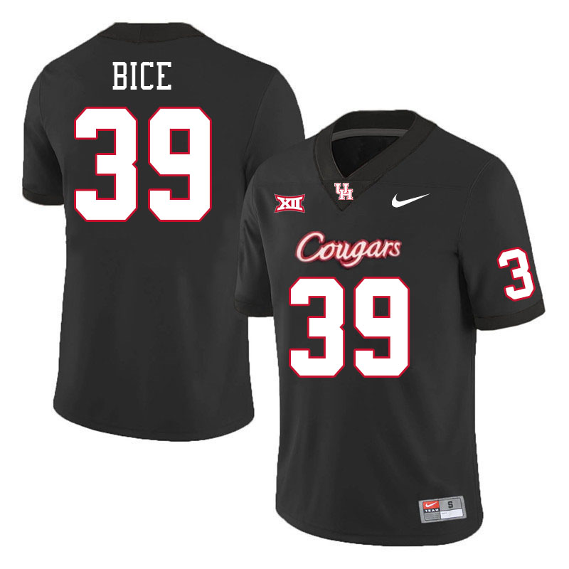 Men #39 Austin Bice Houston Cougars College Football Jerseys Stitched-Black